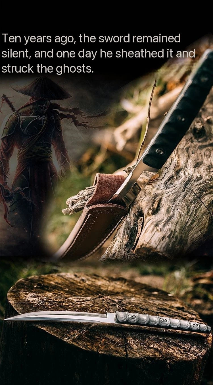 Outdoor camping survival knives, self-protection, wilderness survival tactics, straight knives, Swiss high hardness military kni