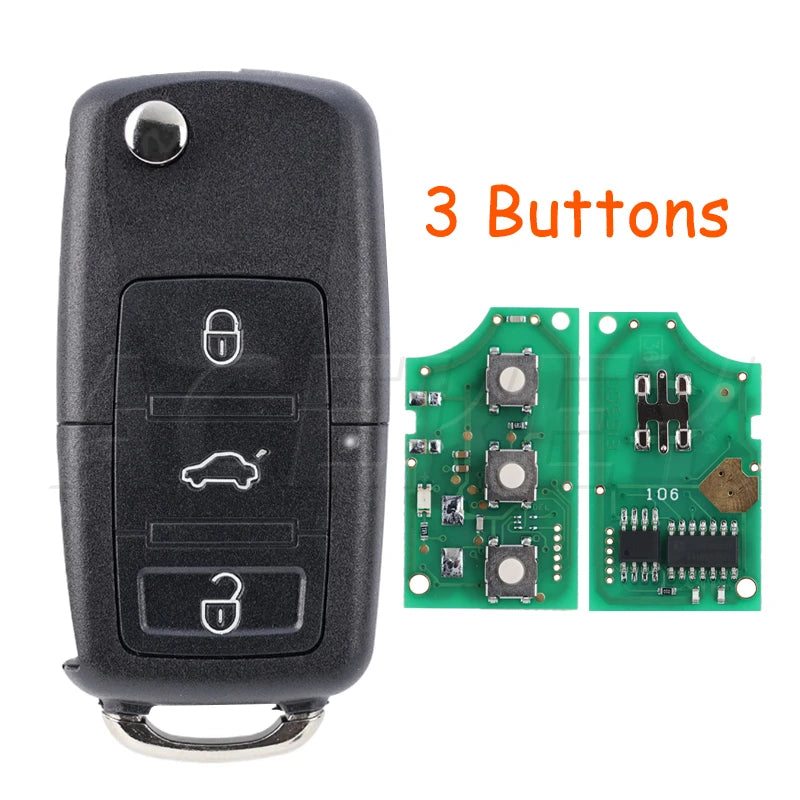 1K0959753G Car Remote Key Fob for VW VOLKSWAGEN Golf Jetta Caddy EOS SIROCCO Tiguan Touran Skoda ID48 chip 433Mhz Flip Key Box