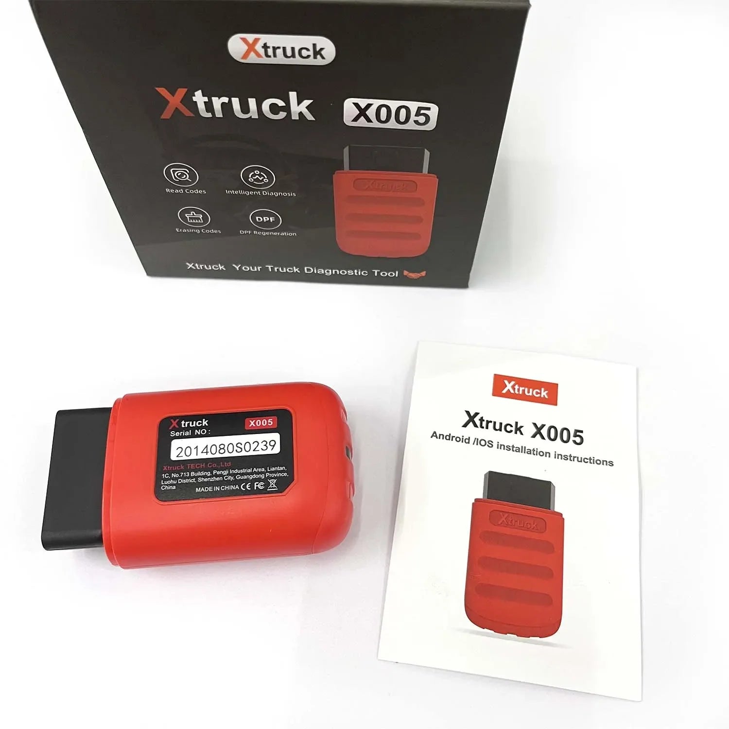 Xtruck X005 Heavy Duty Truck Diagnostic Scanner Code Reader with Bluetooth Mobile App for SHACMAN Diesel Engine