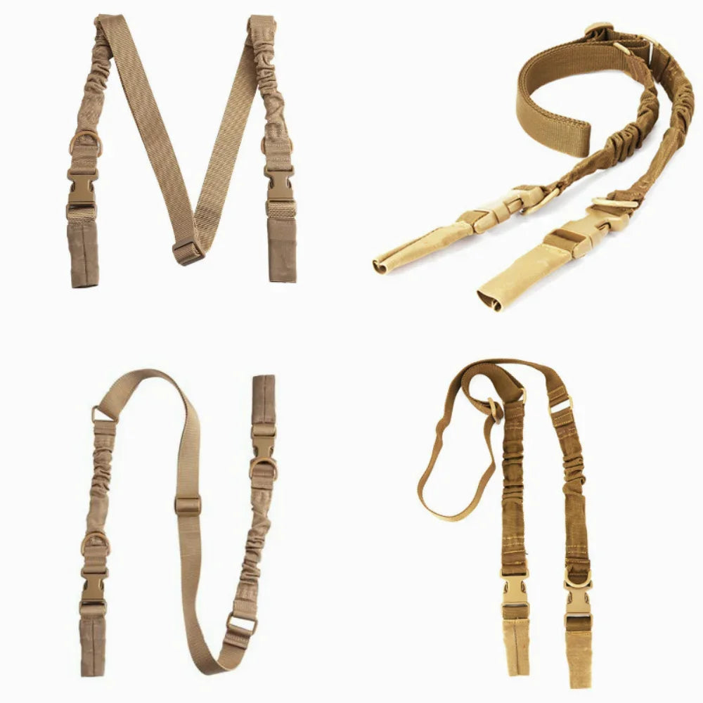 Shot Gun Belt Hunting Accessories Gear Double Point Gun Sling Shoulder Strap Rifle Rope Belt with Metal Buckle Hunt Accessories