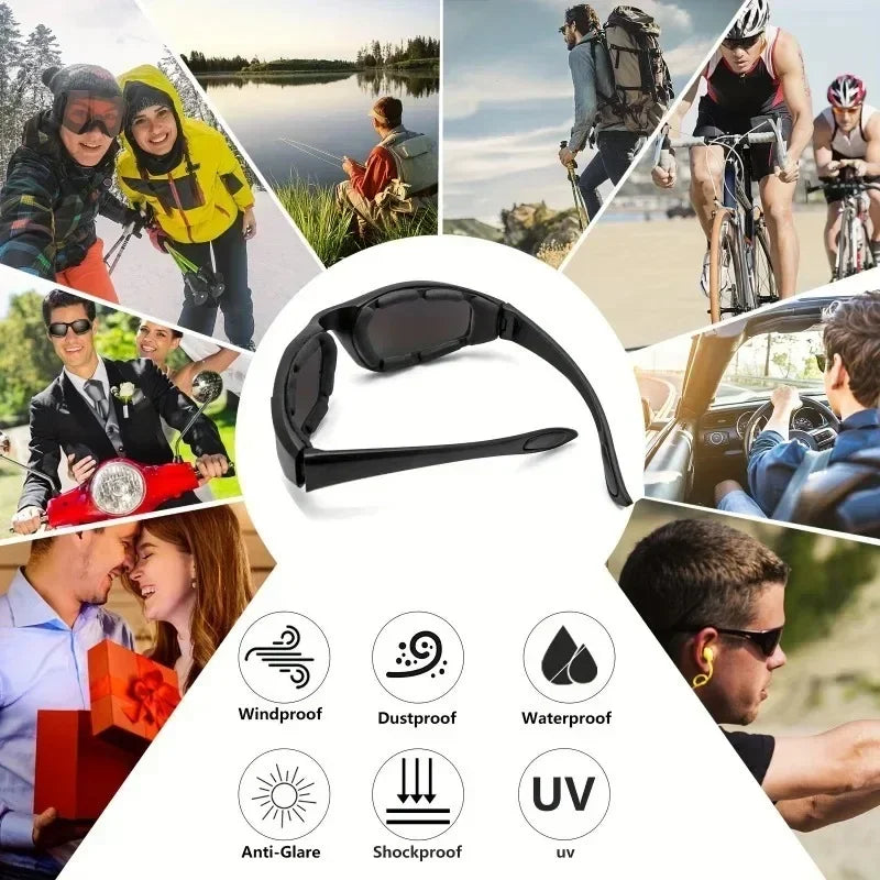 Motorcycle Riding Goggles - Tactical UV400 Dustproof Glasses for Hunting, Shooting & Bike Riding, Windproof Protective Equipment