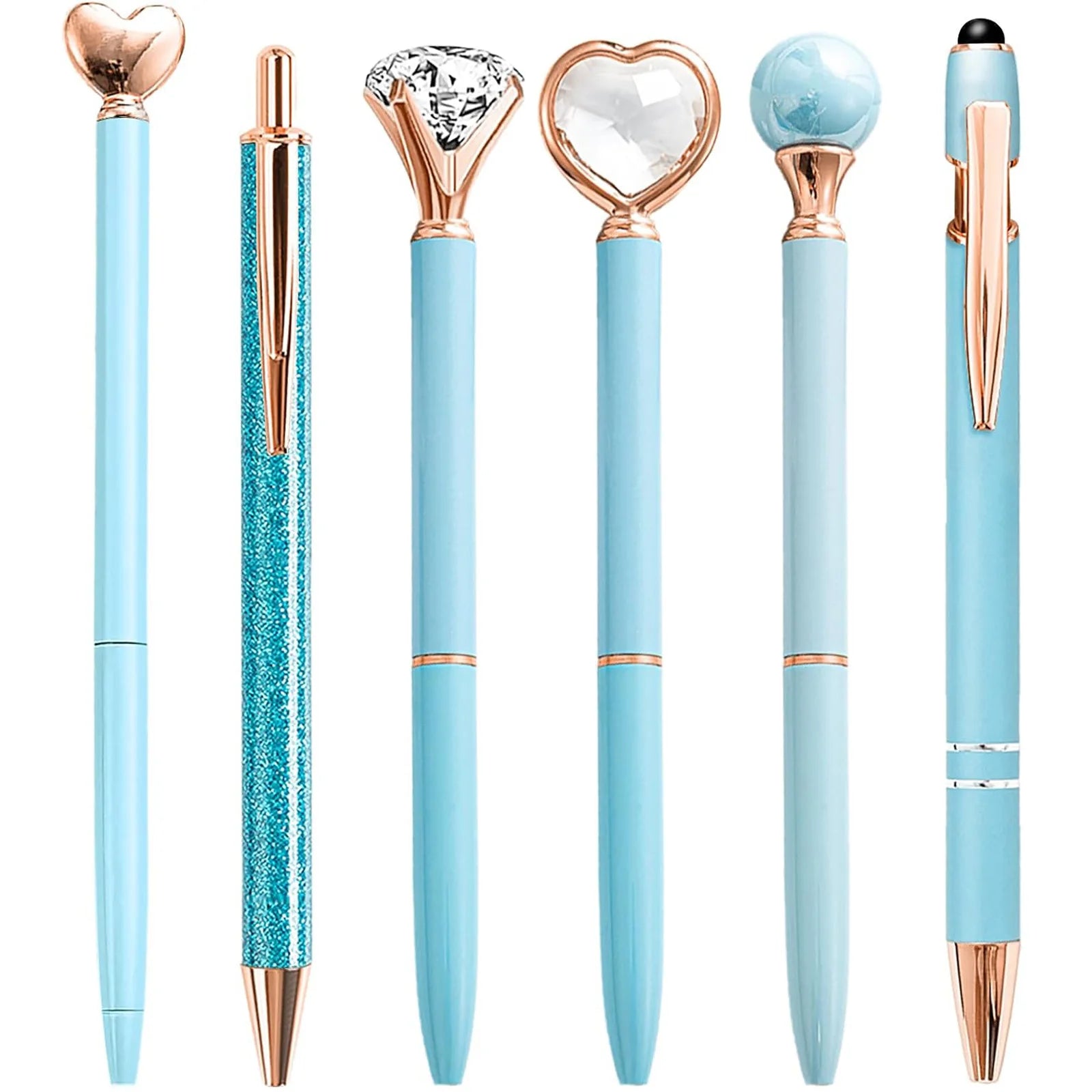 Pink Pens for Women 6 Pcs Cute Pens Ballpoint Pens Bulk 1.0mm Medium Point Black Ink Pens Office and School Supplies Fancy Nice