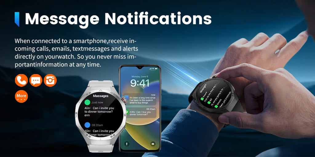 2025 New GUHUAVMI GT5 Pro Smart Watch Men HD AMOLED Screen GPS Motion trajectory HeartRate Bluetooth Call 1.52" SmartWatch IP68