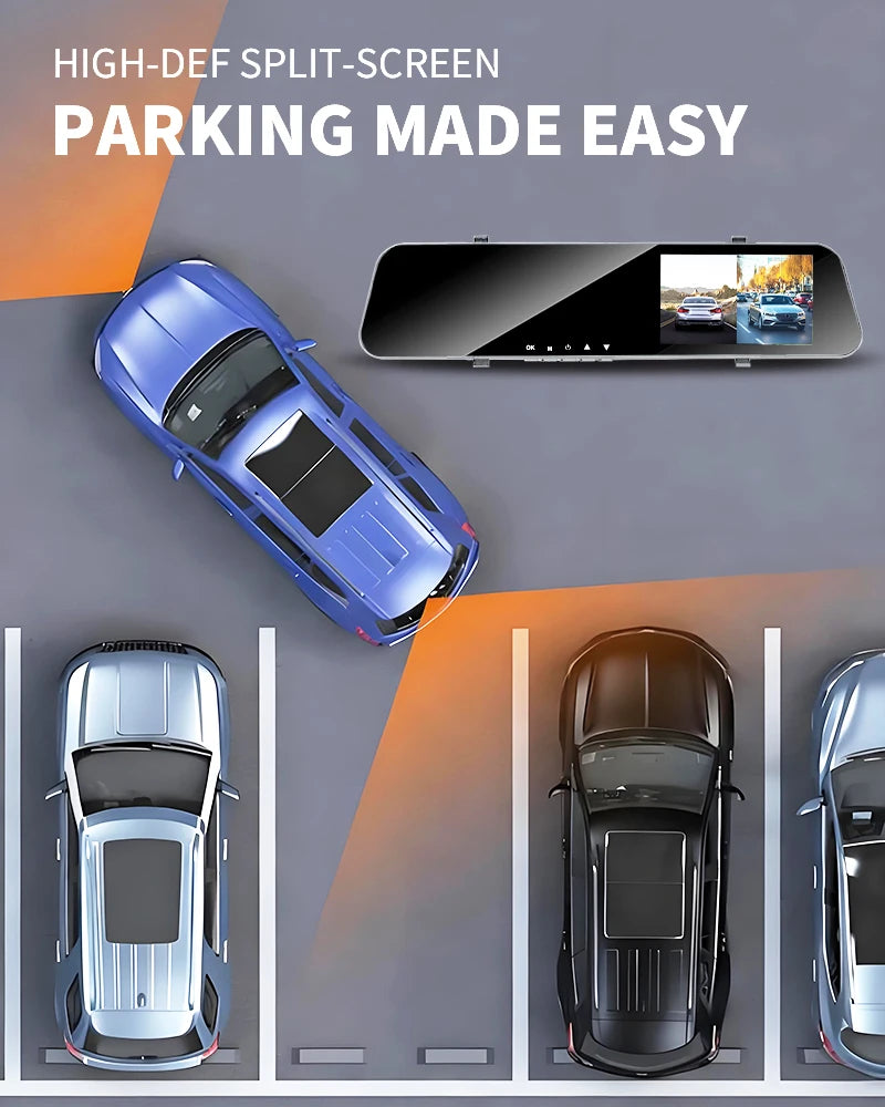 5MP Dash Cam Car Optional Dual Lens Night Vision 4.2In DVR Rearview Mirror Dash Camera Video Recorder Auto Wide-angle Camera