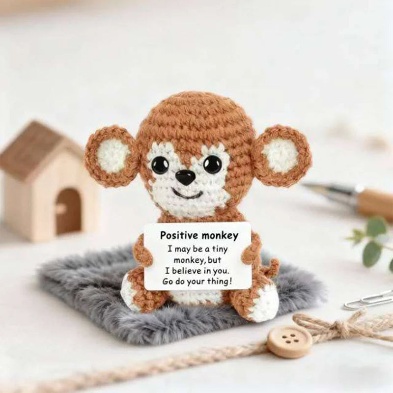 Gifts for Him Her Boyfriend Girlfriend  Handmade Positive Crochet Cute Monkey Emotional Birthday Christmas Desktop Decorations