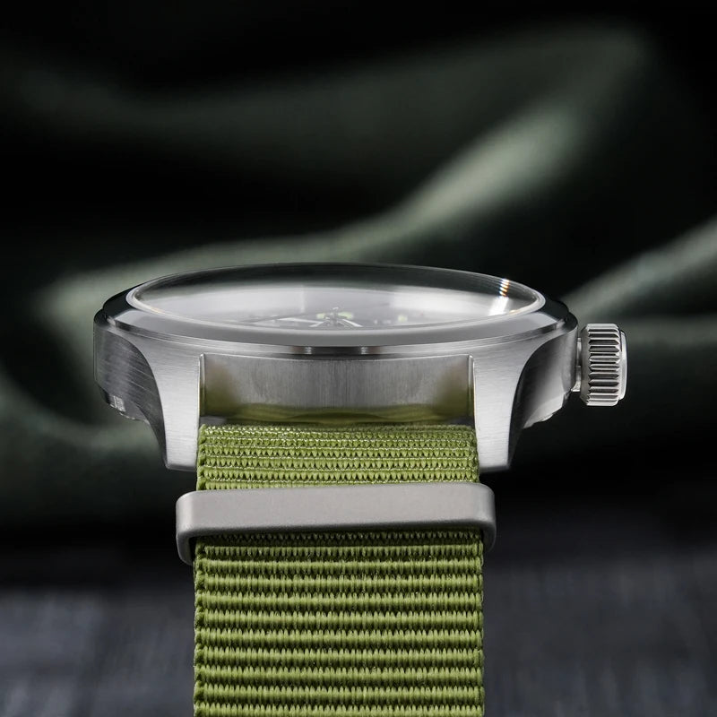 Militado ML08 Men Military Watch VH31 Quartz Movement Sapphire Luminous Waterproof Watches 38mm Vintage Stainless Steel Watch