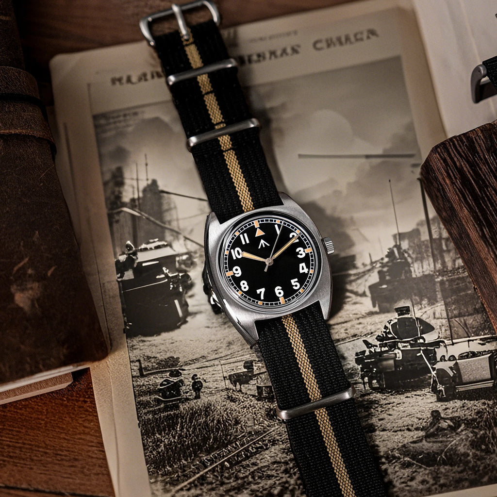 Militado ML17 Military Watch Miyota Super 2035/ GL12 Quartz Movement C3/BGW9 Luminous 100m Waterproof 36MM Vintage Men Watches