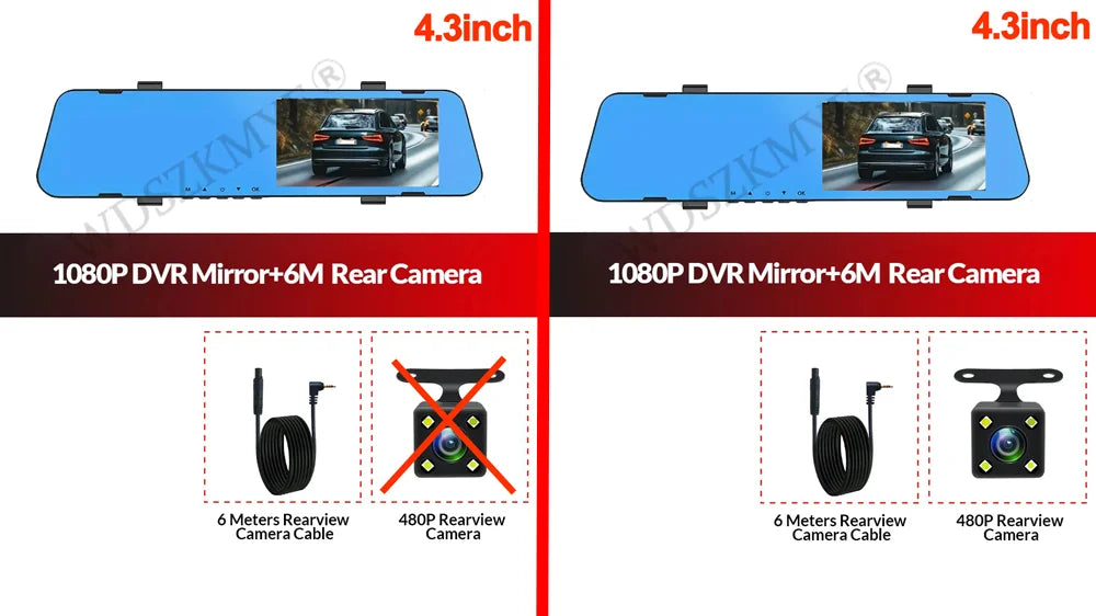 Dual-Lens Car Dvr 1080P Mirror Dash Cam for Cars Camera for Vehicle Video Recorder Front and Rear Camera Dashcam Car Accsesories