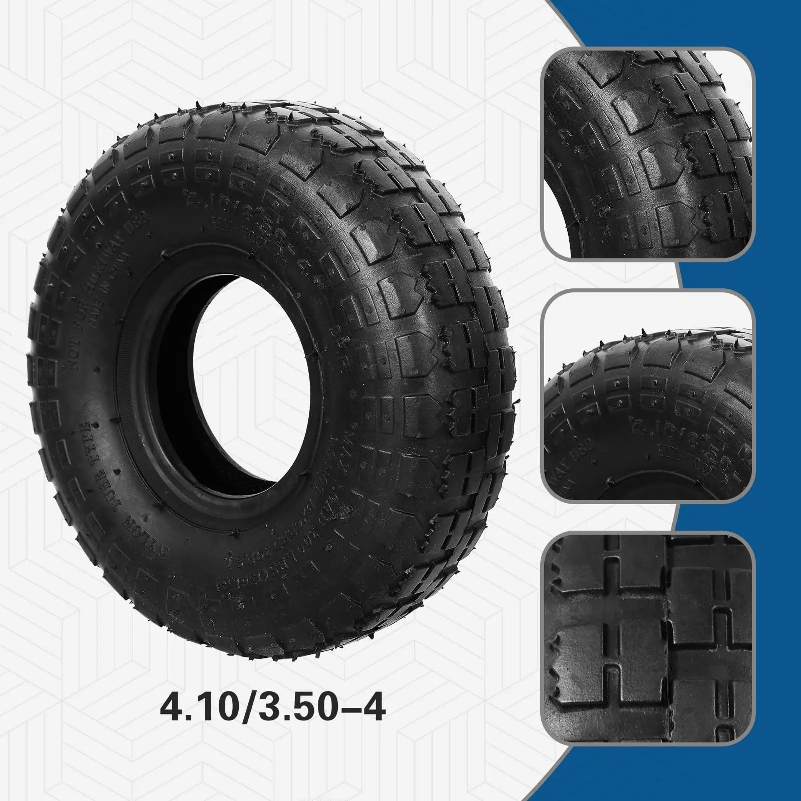 4.10/3.50-4 410/350-4 4.10-4 Tire and Inner Tube for Warehouse Cars Scooter Wheel Hand Truck Lawn Mower Dollies Wheelbarrow