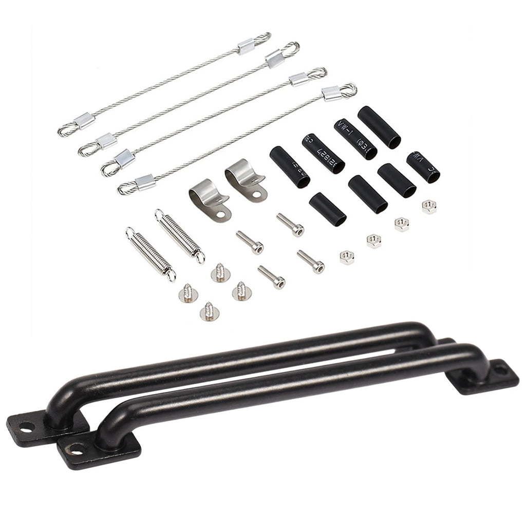 B78B-2 Set Car Accessories: 1 Set Length Metal Body Shell Handrail & 1 Set RC Car Modified Part Steel Rope