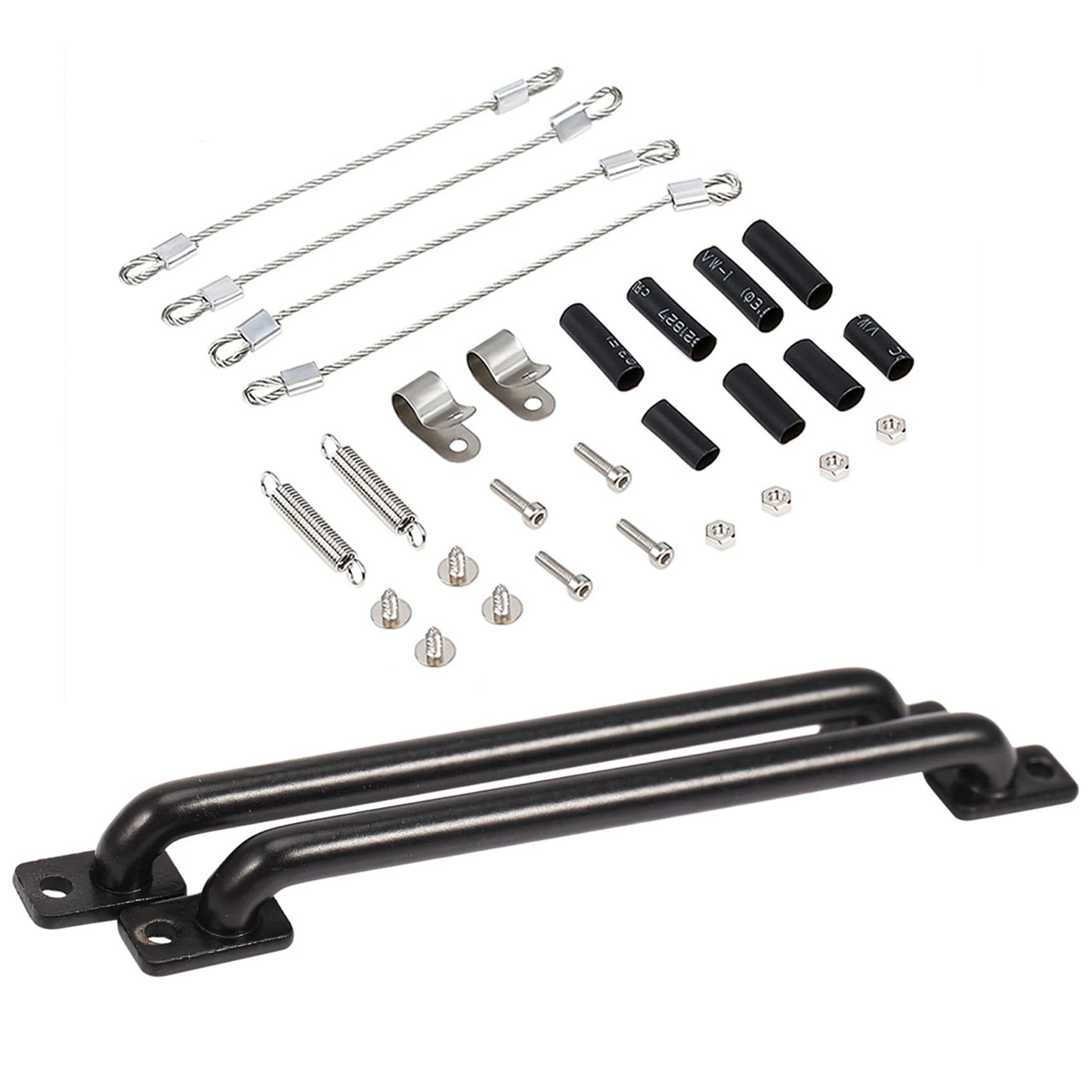 B78B-2 Set Car Accessories: 1 Set Length Metal Body Shell Handrail & 1 Set RC Car Modified Part Steel Rope