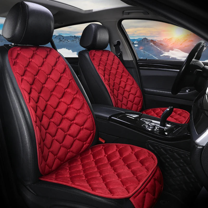 Car Seat Cover Protector Universal Winter Warm Auto Seat Cushion Rear Seat Cushion Protection Covers Back Cushion Three Piece