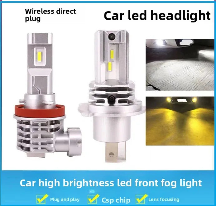 Automotive LED Headlights - High/Low Beam Switchable Headlight Bulbs, Laser Wireless Integrated LED Lights, Motorcycle Lights