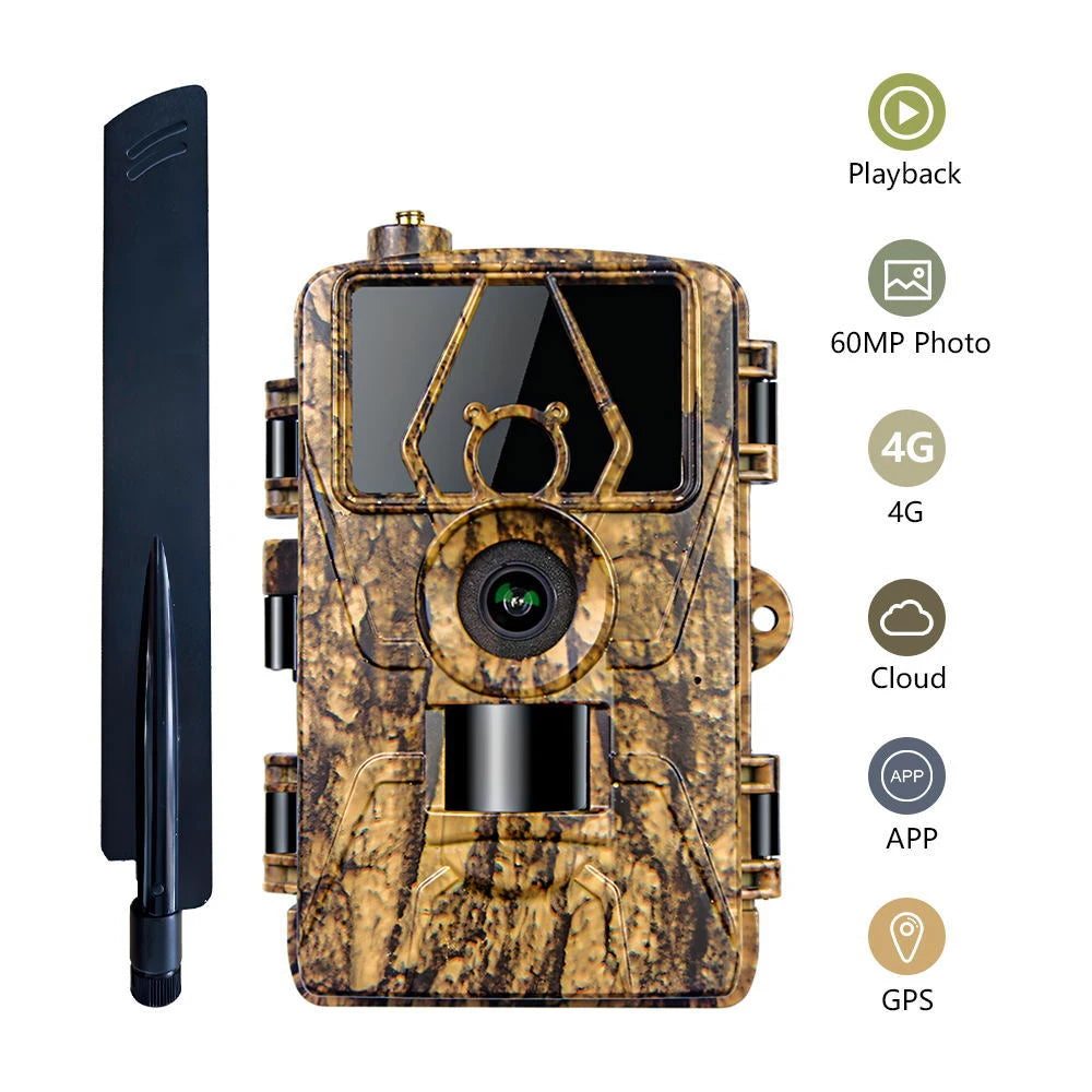 Trail Cam with 8K Video 60MP Images Night Vision Motion Activated Waterproof Wildlife Camera for Hunting Home Security Cameras