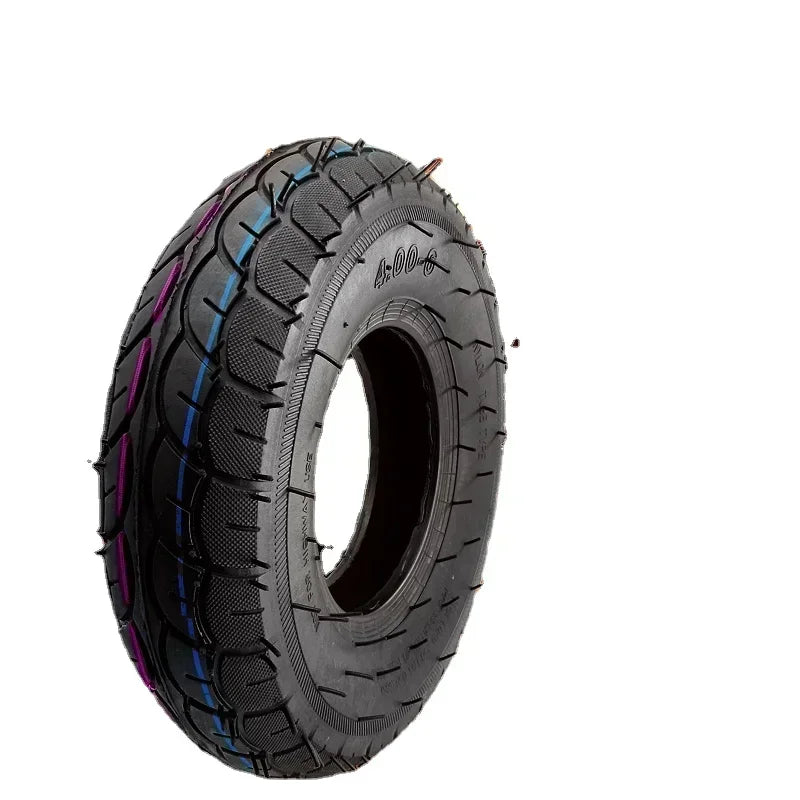 4.00-6 Tire 4.00-6 Straight/Bent Valve Inner Tube Outer Tyre for Trolley Go Kart Electric Vehicle Electric Scooter Tire