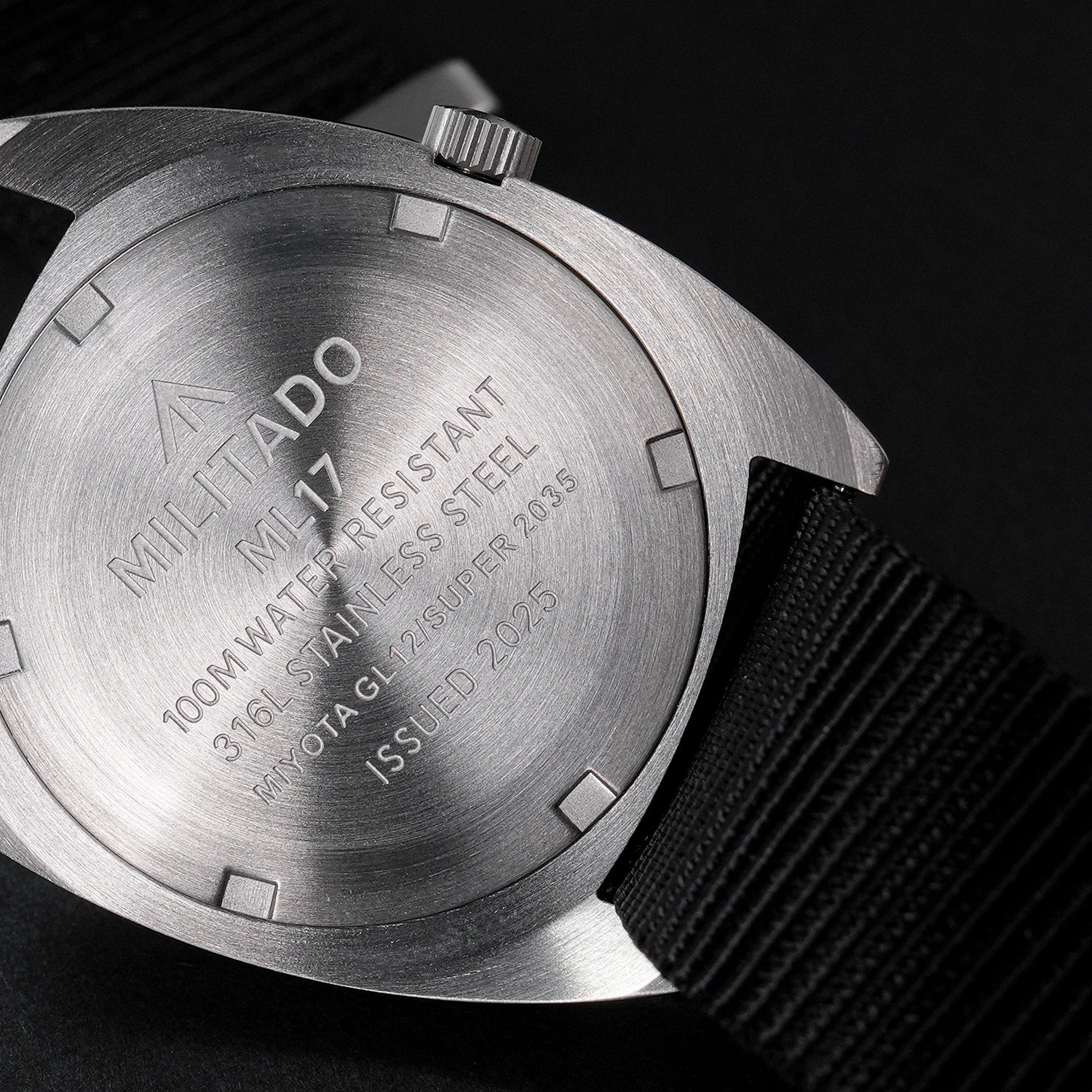 Militado ML17 Military Watch Miyota Super 2035/ GL12 Quartz Movement C3/BGW9 Luminous 100m Waterproof 36MM Vintage Men Watches