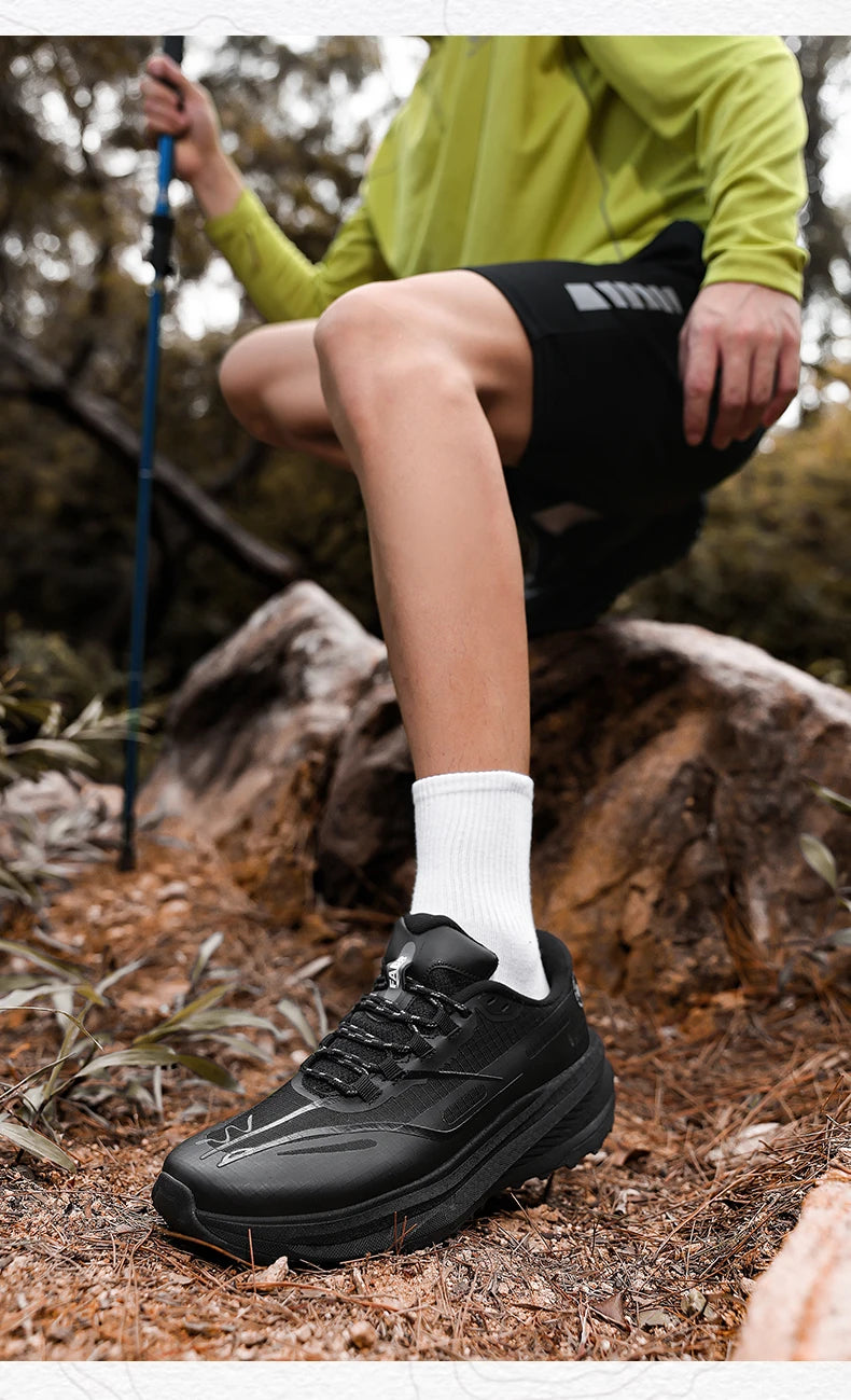 Sports and leisure shoes, men's shoes, marathon oversized air cushioned shoes, fly woven all season rubber, wear-resistant, anti