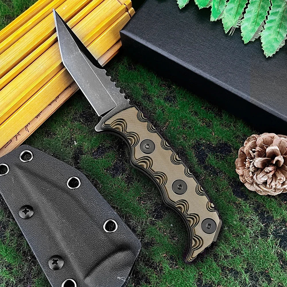 Practical Jungle Adventure Hunting Tactics Small Straight Knives 7Cr13Mov Blade G10 Handle Tool EDC Portable Adventure Tool