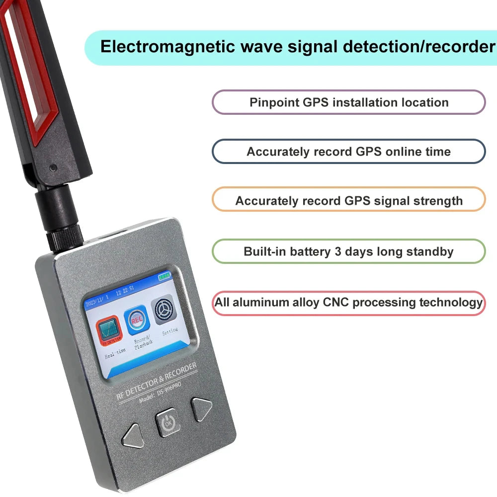 Professional GPS Tracker Finder Anti Spy Hidden Camera Mini Camera Bug Finder Lens GSM Wiretap Sound Signal Spy Devices Detector
