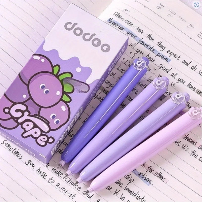 4 cute, drop-resistant pocket pens, stylish and high-quality, perfect for students, with black ink.