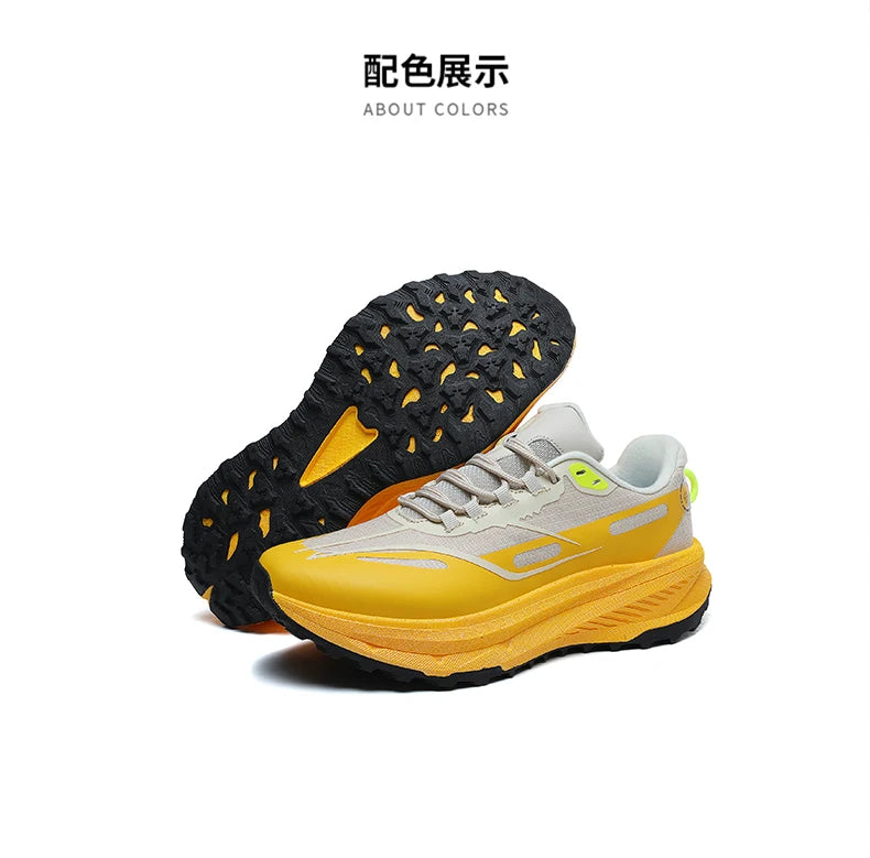 Sports and leisure shoes, men's shoes, marathon oversized air cushioned shoes, fly woven all season rubber, wear-resistant, anti