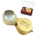 Metal Jewelry Magnifying Glass Jewelers Eye Tool Jewellery Folding Loupe Glass Lens Magnifying Triplet Glass Jewelry Diamond