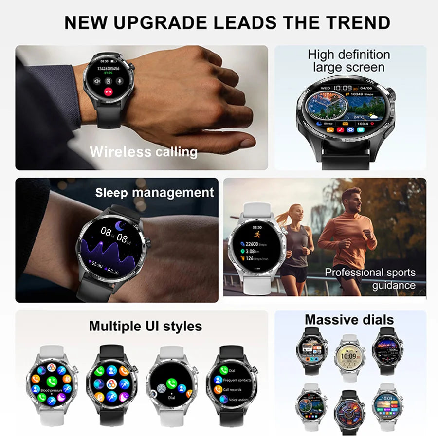 2025 New Watch GT5 Pro Smart Watch for Men - GPS Motion Tracking AI Voice Wireless Call Fitness Tracker for Outdoor Sports