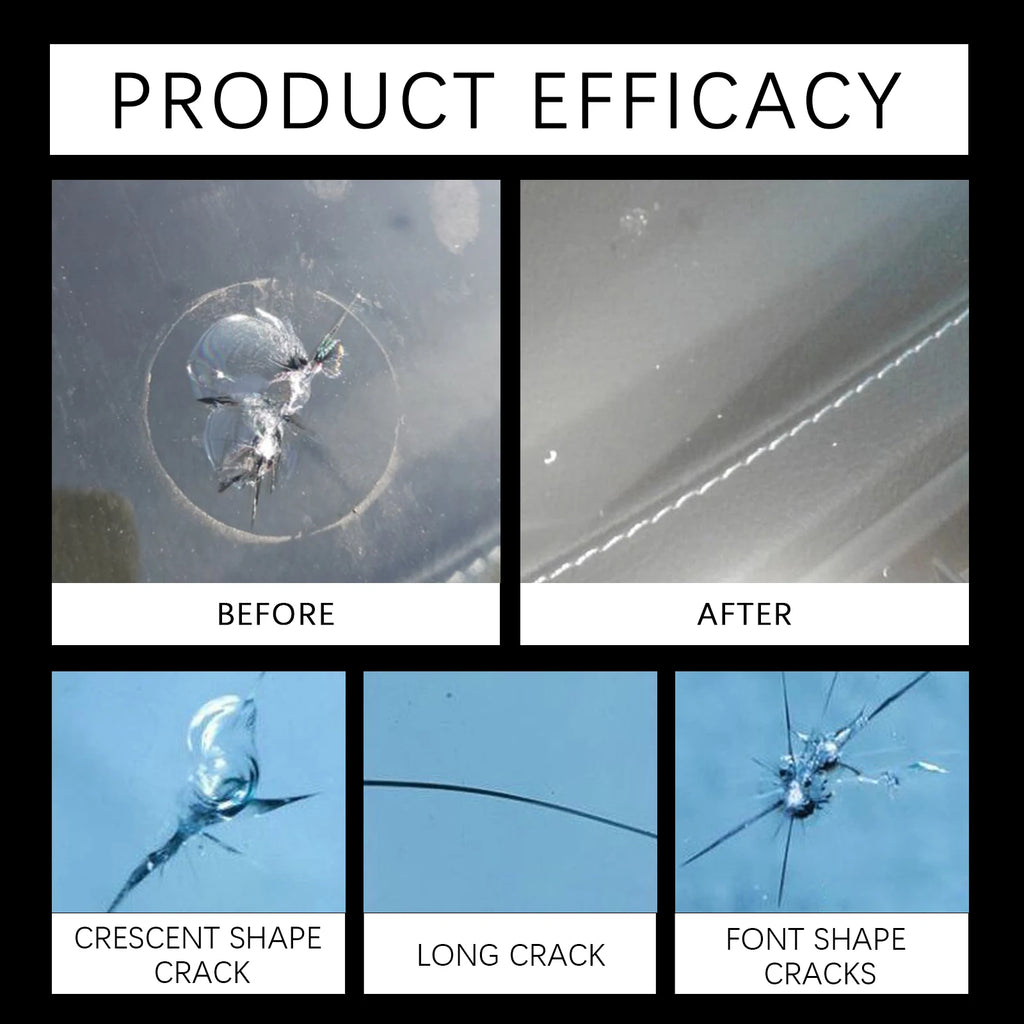 Professional Windshield Repair Kit Permanently Fix Cracks & Chips on Car Glass Stops Crack Spreading Restore Clear Vision