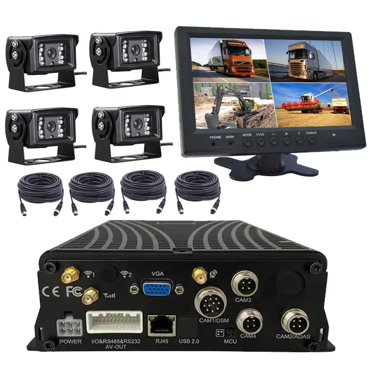 Trailer Bus Vehicle Security Monitor Camera System Mobile Dvr With Gps Wifi 4G