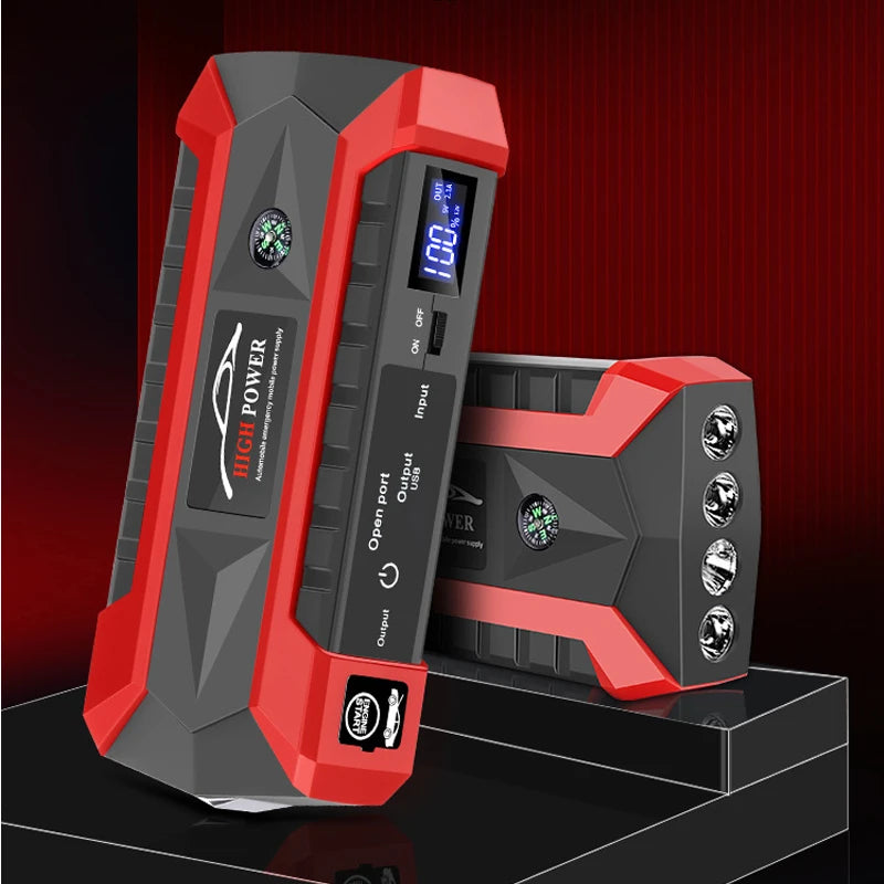 Car Jump Starter Power Bank for Mobile Phones Tablet Charger Auto Jumper Engine Battery Emergency with Flashlight 39800mAh
