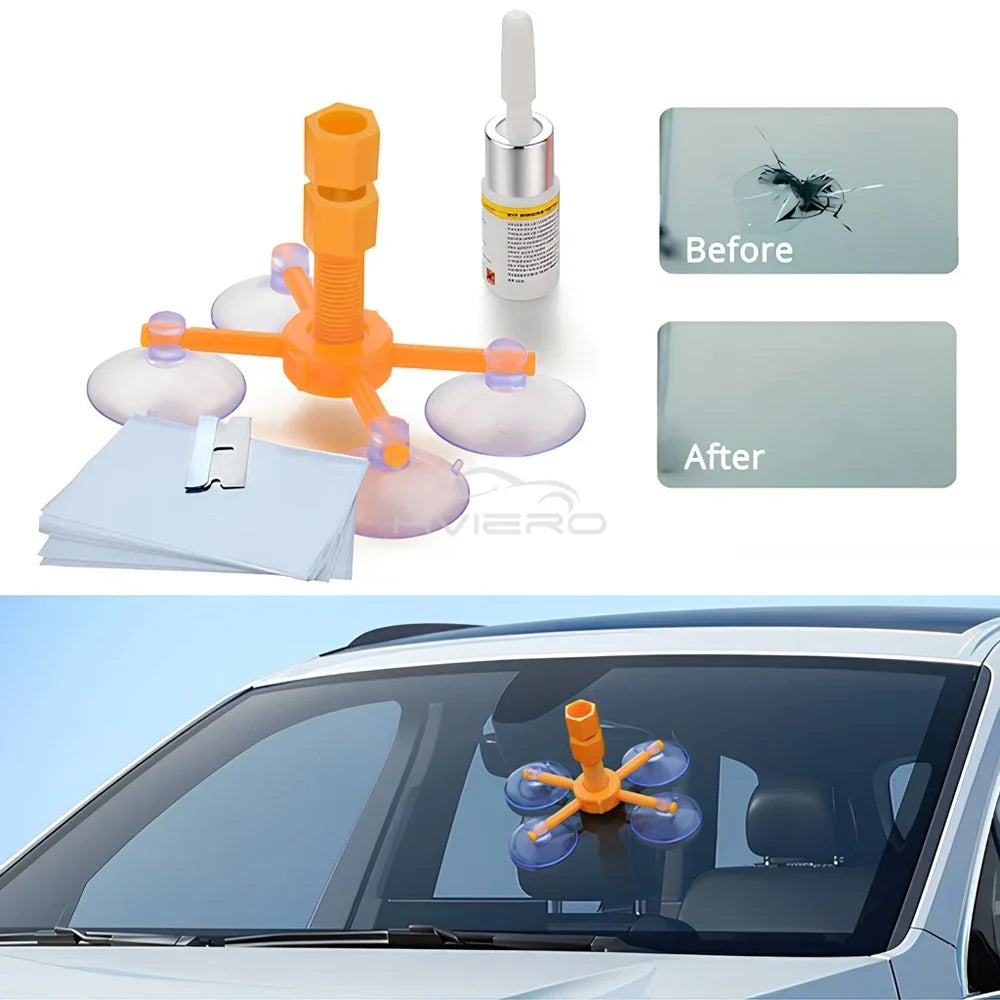 Windshield Repair Kit Scratche Quick Fix Car Styling Cracked Glass Windscreen Resin Sealer DIY Auto Window Screen Polishing Tool
