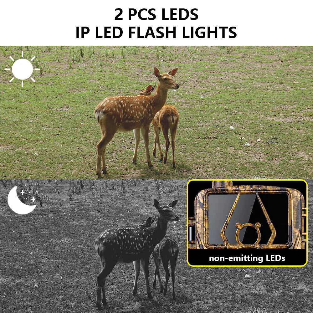 Trail Cam with 8K Video 60MP Images Night Vision Motion Activated Waterproof Wildlife Camera for Hunting Home Security Cameras