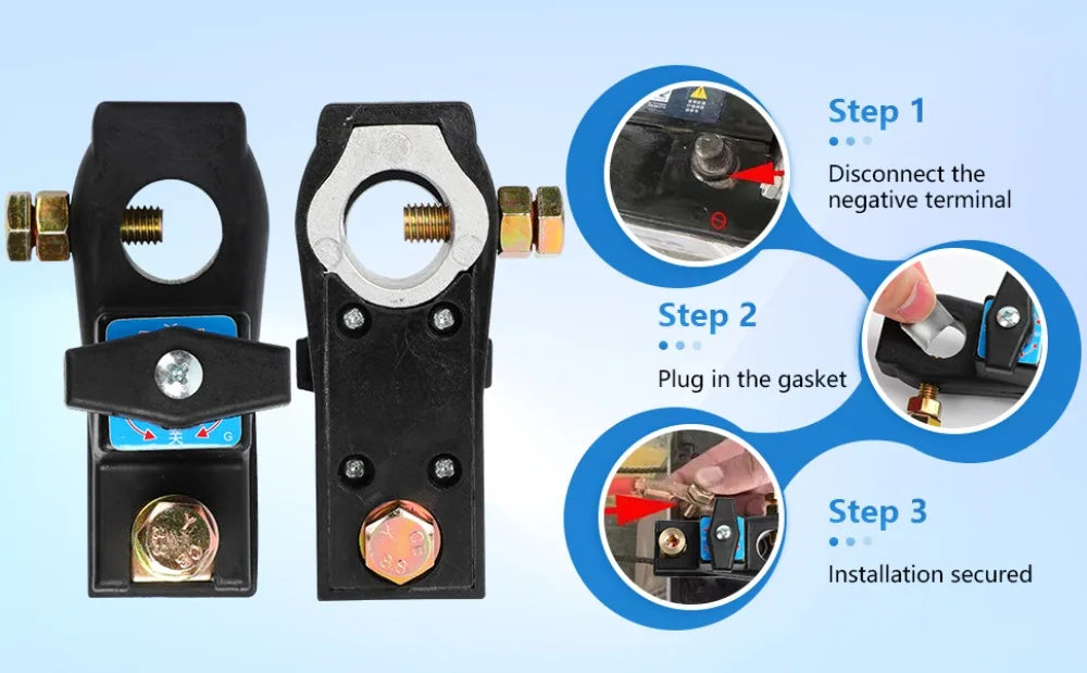 12V/24V Car Battery Disconnect Switch Battery Cut-off Quick Cut-off Power Cut Off Kill Switches Durable Battery Terminal