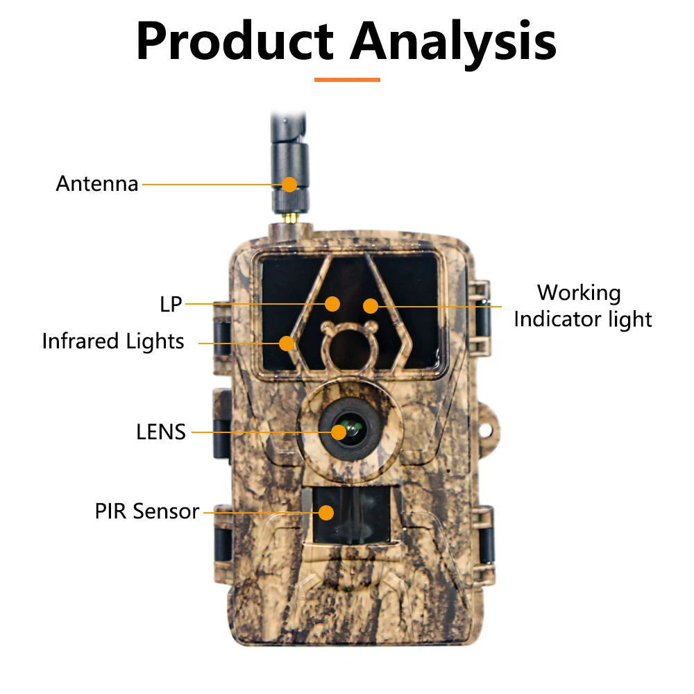 Trail Cam with 8K Video 60MP Images Night Vision Motion Activated Waterproof Wildlife Camera for Hunting Home Surveillance