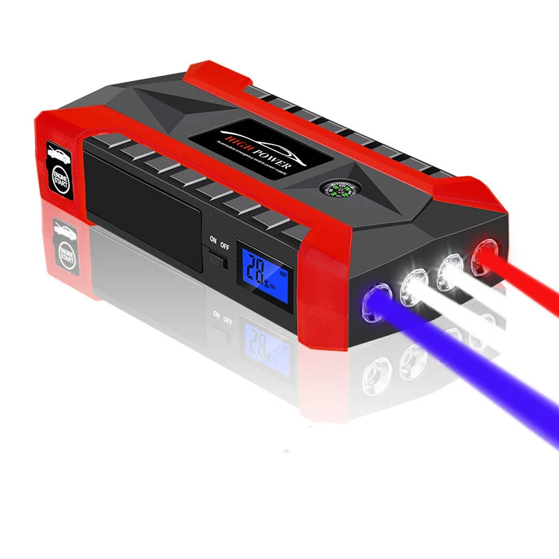 Car Jump Starter Power Bank for Mobile Phones Tablet Charger Auto Jumper Engine Battery Emergency with Flashlight 39800mAh