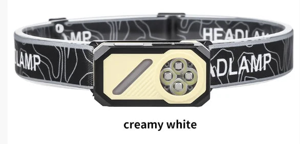 LED Induction Headlight, Can Be Used As Portable Running Light with Cap Clip RGB Ambient Light, Multi-light Source