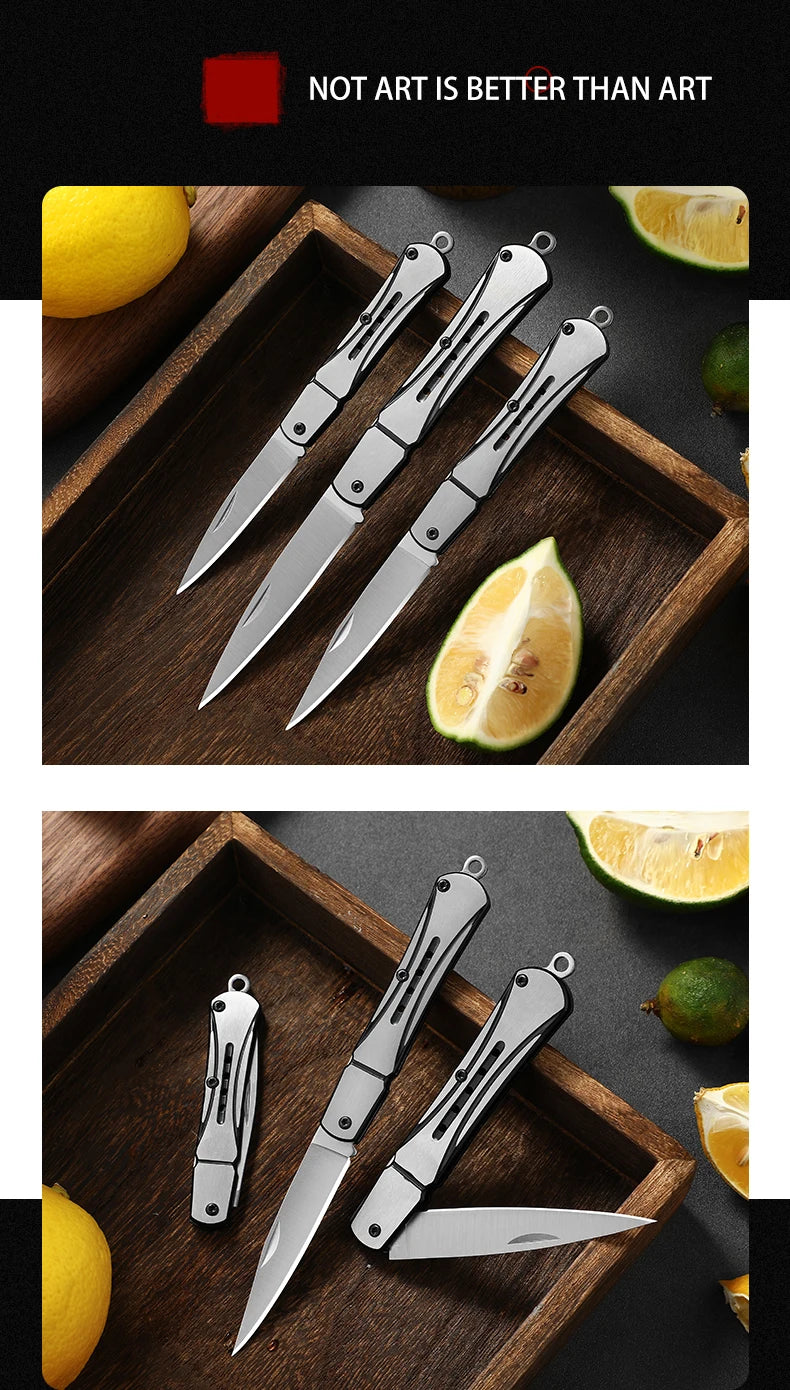Outdoor knife hunting knives camping high quality profesional self-defense  multifunctional portable switch blade fruit knife