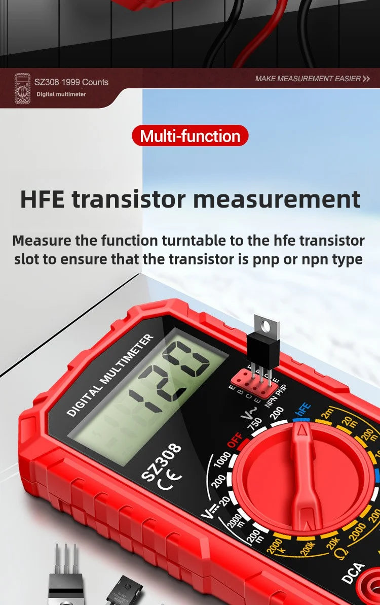 Digital Multi functional Universal Meter for Household Us Digital Multimeter for Electrical Inspection and Maintenance