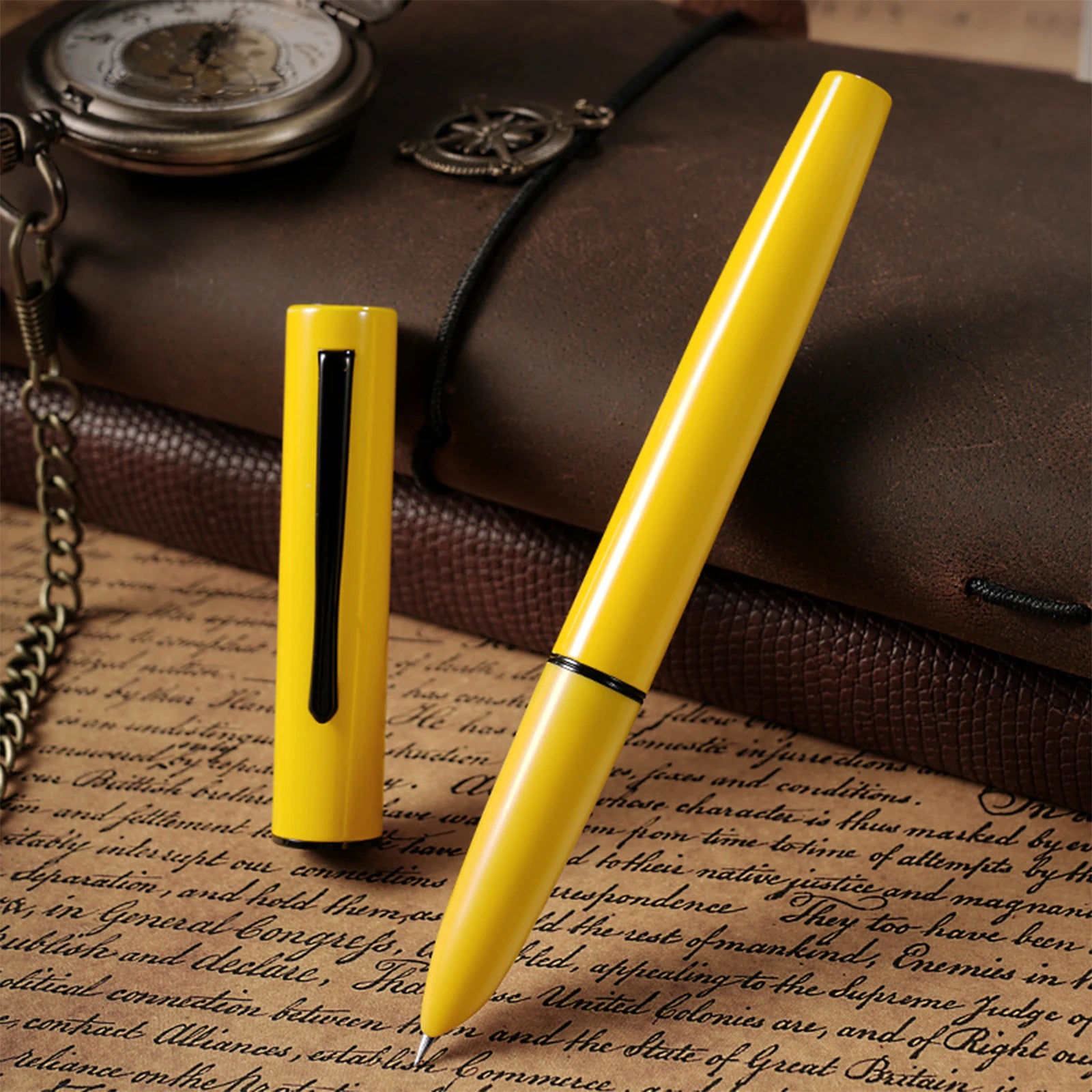 New Hongdian C1 Exquisite Explorer Simple Classic Retro Fountain Pen EF F Hooded Nib School Office Supplies Writing ink Pens