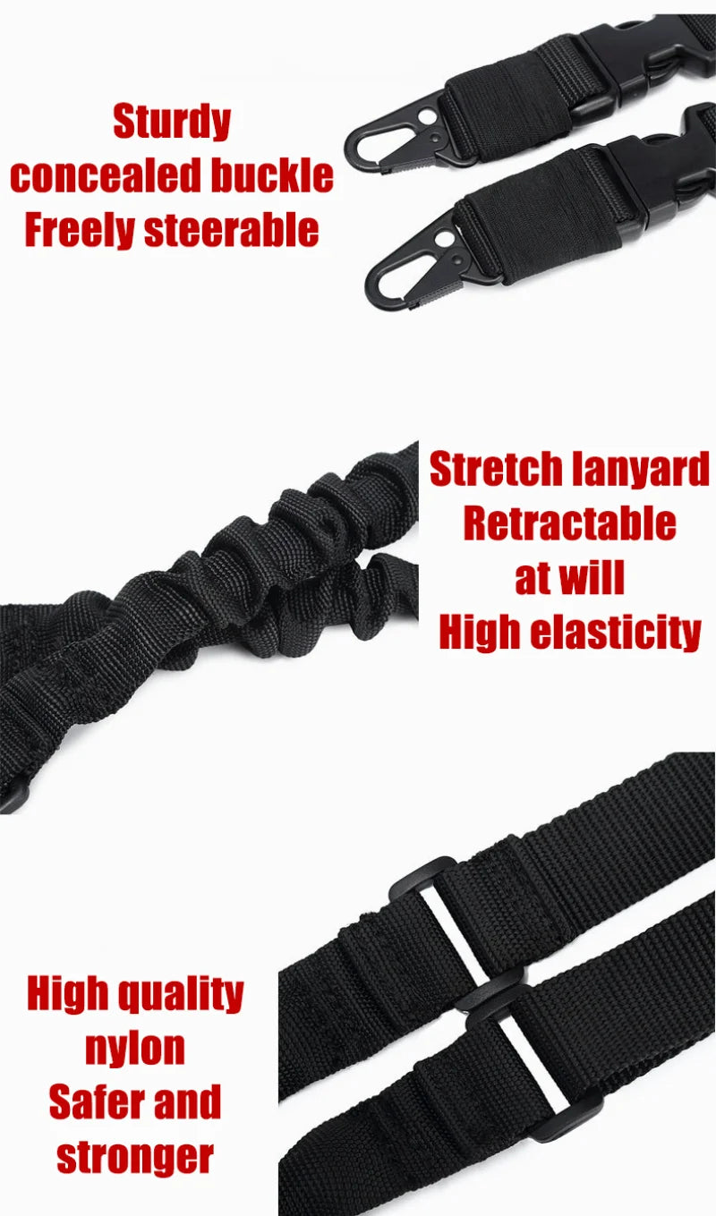Shot Gun Belt Hunting Accessories Gear Double Point Gun Sling Shoulder Strap Rifle Rope Belt with Metal Buckle Hunt Accessories