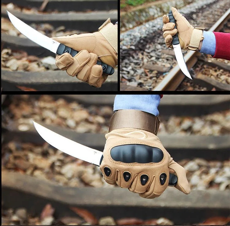 Outdoor camping survival knives, self-protection, wilderness survival tactics, straight knives, Swiss high hardness military kni