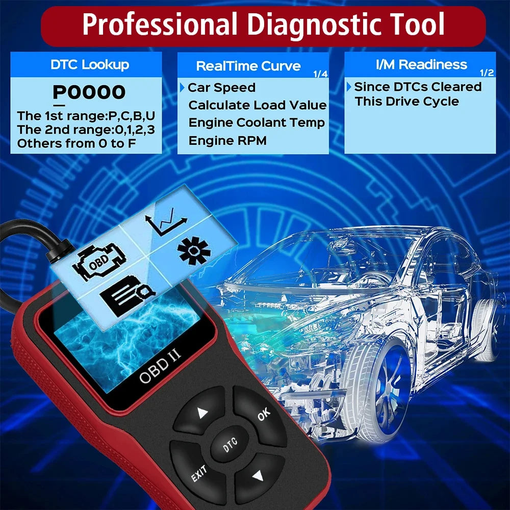 Car Scanner For 12V OBD2 Vehicles Car Accessories Parts Repair Tools Scanner Mechanical Workshop Tools Code Reader Read