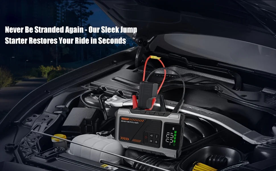 10000mAh Jump Starter Power Bank 12V Car Battery Booster Power Bank with Air Pump Jump Box  Emergency Start-up Power Supply