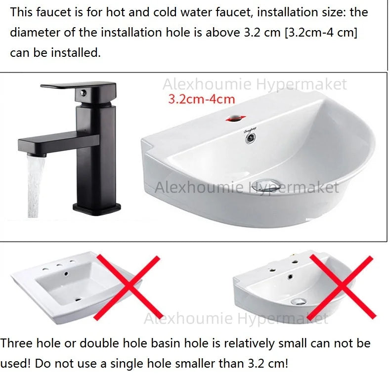 Bathroom Water Tap Washroom Faucet Deck Mounted Single Hole Single Handel Hot and Cold Water Mixer