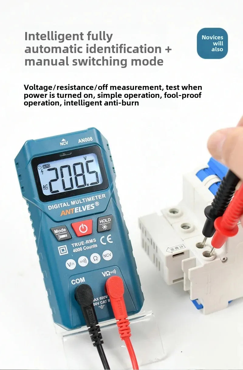 Intelligent Multimeter for Electricians, High-precision Automatic Household Digital Display Electricity Meter Without Gear Shift