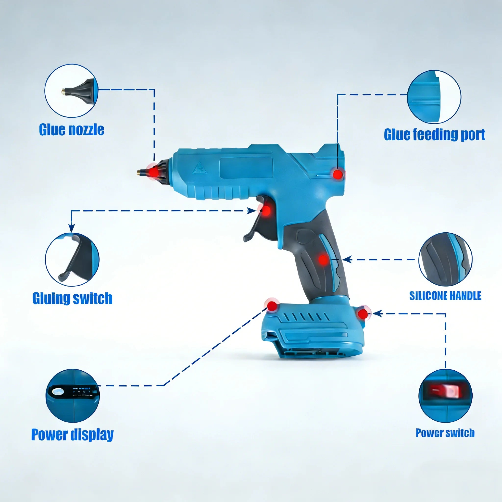 Wireless Electric Hot Melt Glue Gun with Holder DIY Crafting Welding Air Gun for Home Repairs and Creative Projects No Battery