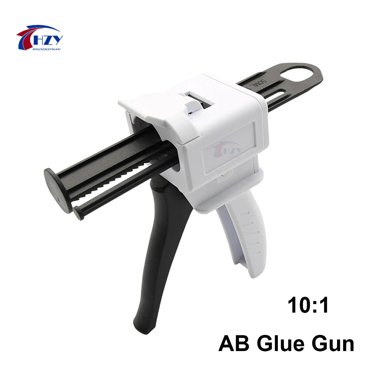 HZY 10:1 Manual Glue Gun AB Epoxy Sealant Glue Gun 50ml Dispensing Gun Applicator Glue Adhensive Squeeze Mixed Caulking Gun