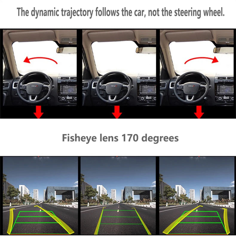 Car camera AHD intelligent reversing dynamic trajectory camera starlight night vision fisheye car rear view image camera