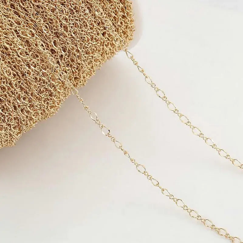 1 Meter Jewellery Crafts Chain Wholesale 14KGold Color Plated  Brass Chains For Jewelry Making Handmade Bracelets Necklaces