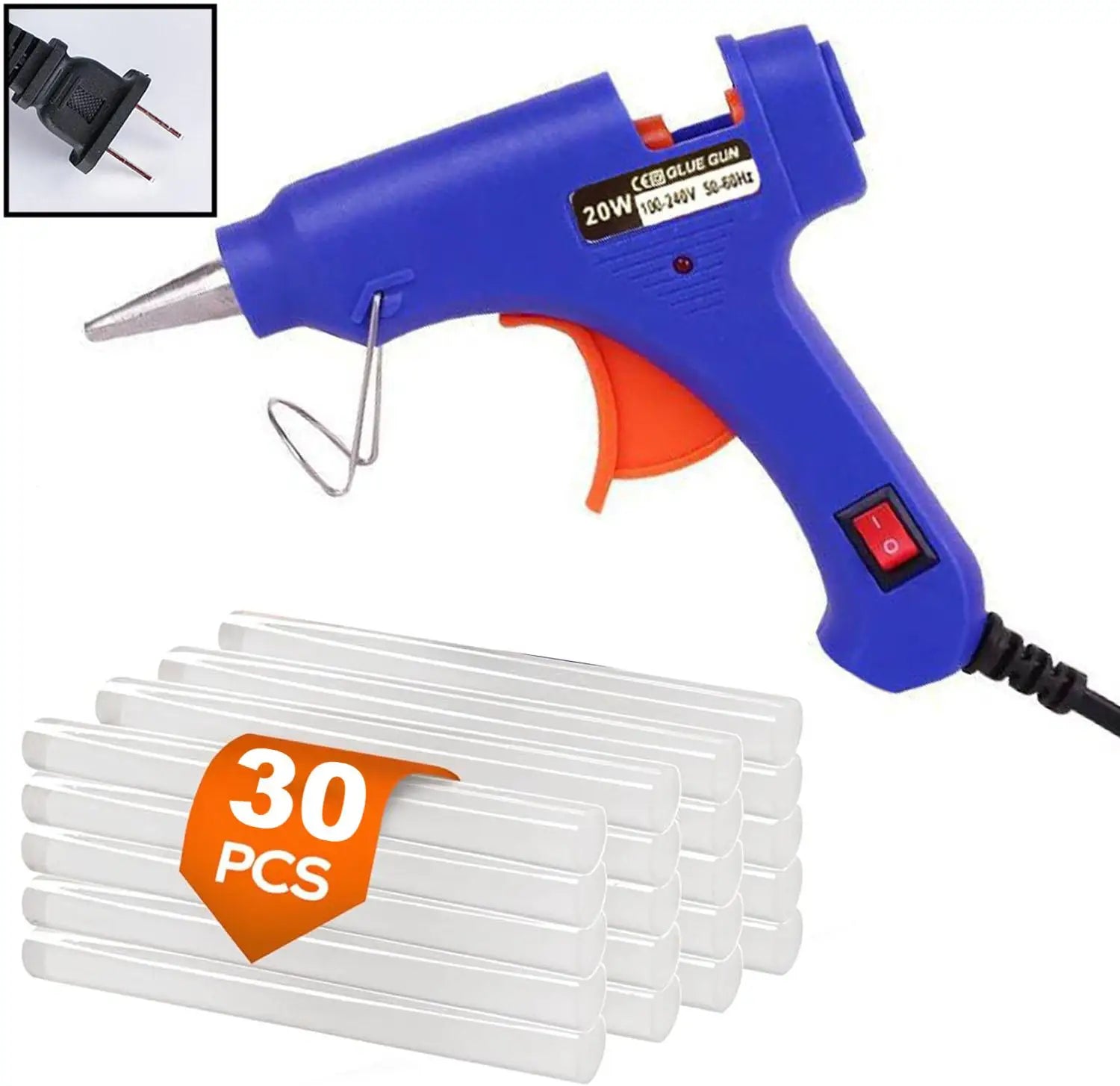Hot Glue Gun Kit with 1-50Glue Sticks, Fast Preheating Hot Melt, High Temp for School Crafts DIY Arts and Quick Home Repairs 20w